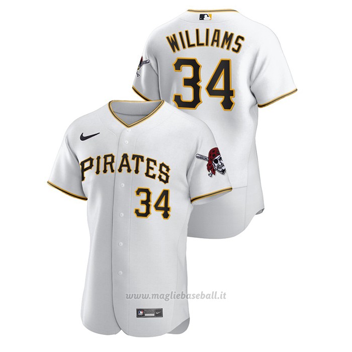 Maglia Baseball Uomo Pittsburgh Pirates Trevor Williams Autentico Bianco